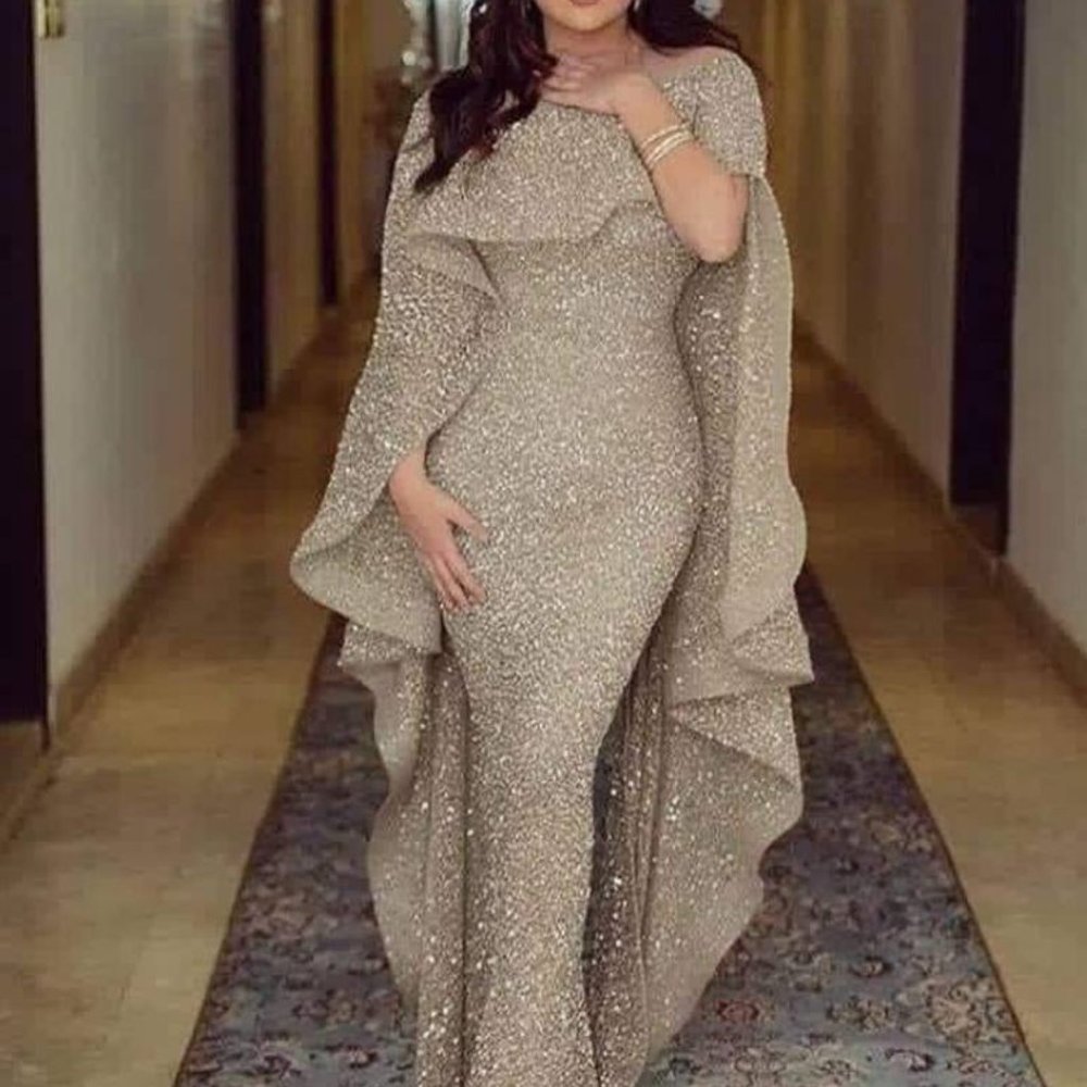 Enchanting Grace Woman's Silver Evening Gown